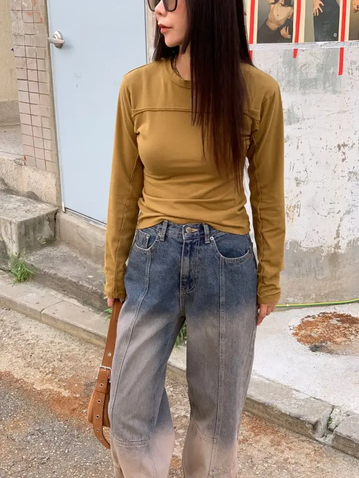 Sunder Market - Korean Women Fashion - #momslook - Slit Modal Tee - 9