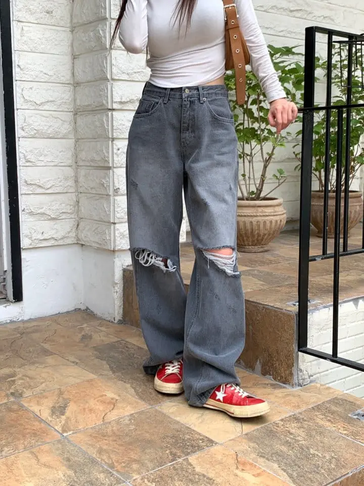 Sunder Market - Korean Women Fashion - #momslook - Gray Vintage Pants - 8