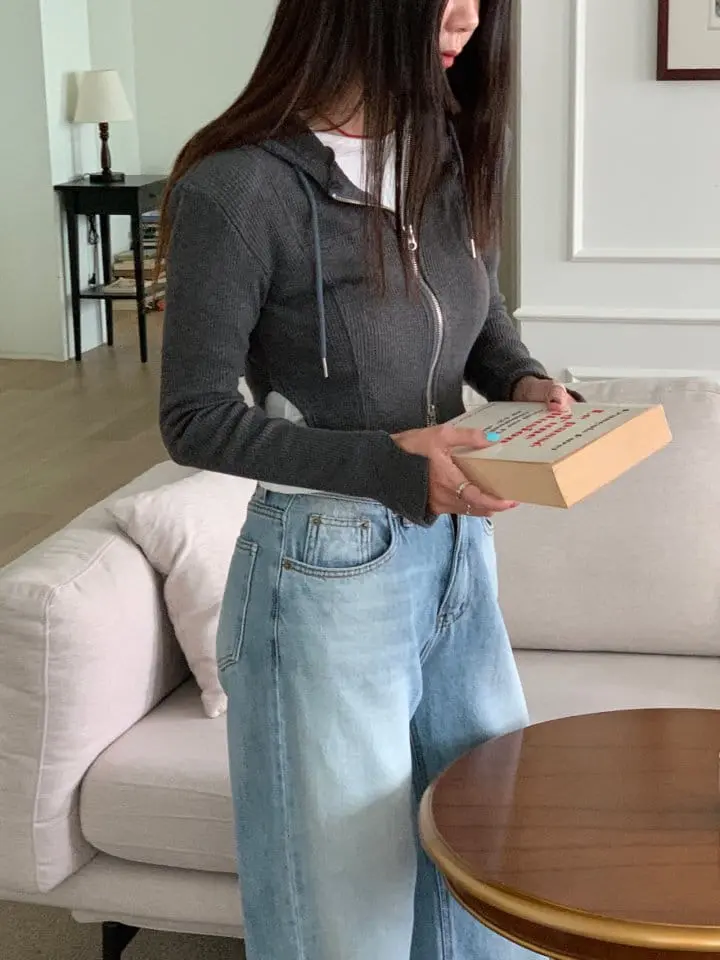 Sunder Market - Korean Women Fashion - #momslook - Rib Hoody Jumper - 7