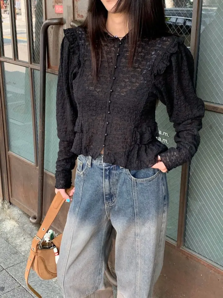 Sunder Market - Korean Women Fashion - #pursuepretty - Bean Button Blouse - 10