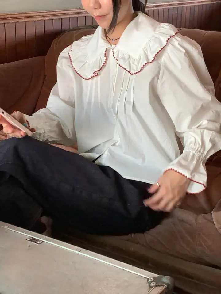 Sunder Market - Korean Women Fashion - #pursuepretty - Embrodiery Blouse