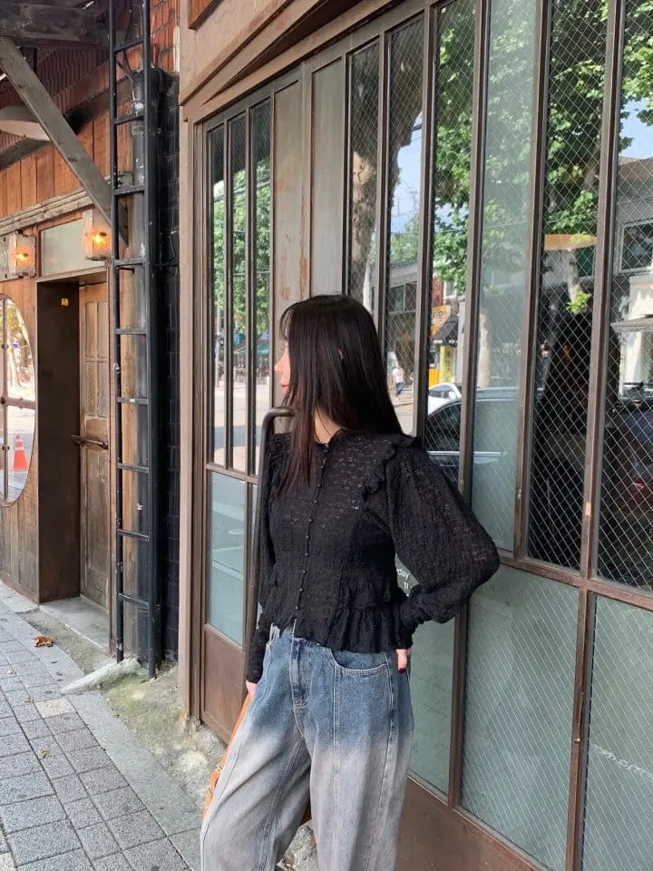 Sunder Market - Korean Women Fashion - #restrostyle - Bean Button Blouse - 11