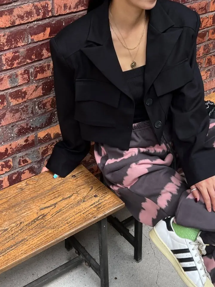Sunder Market - Korean Women Fashion - #vintagekidsstyle - Crop Pocket Jacket - 11