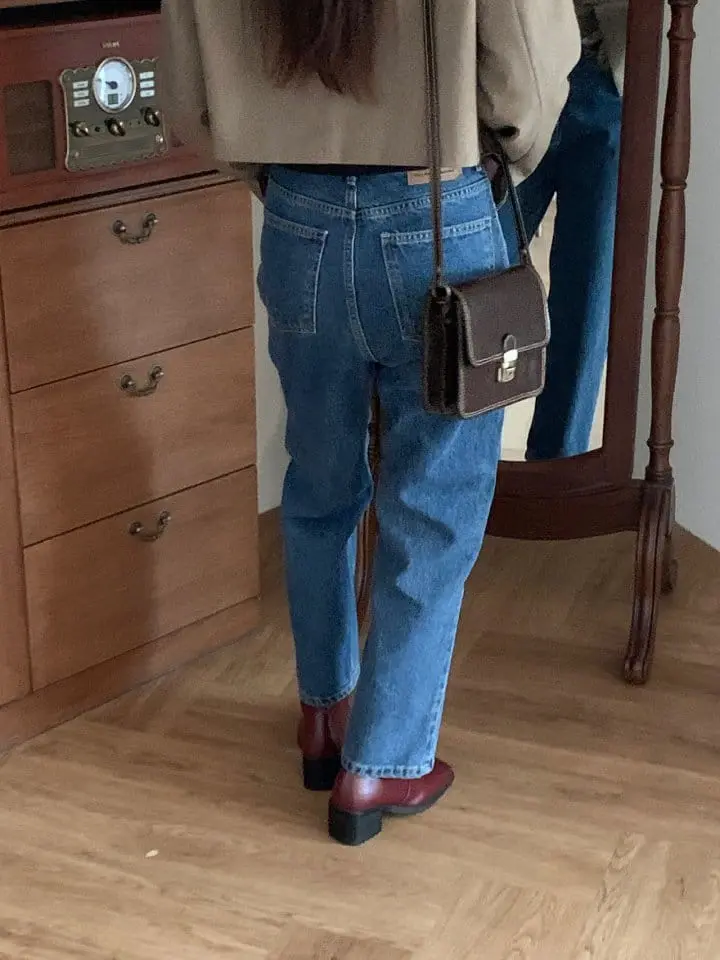 Sunder Market - Korean Women Fashion - #vintagekidsstyle - Dark Blue Straight Pants - 10