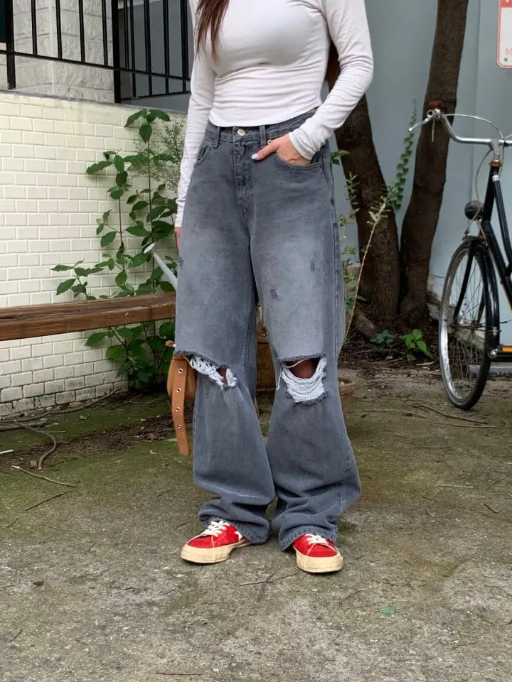 Sunder Market - Korean Women Fashion - #vintagekidsstyle - Gray Vintage Pants