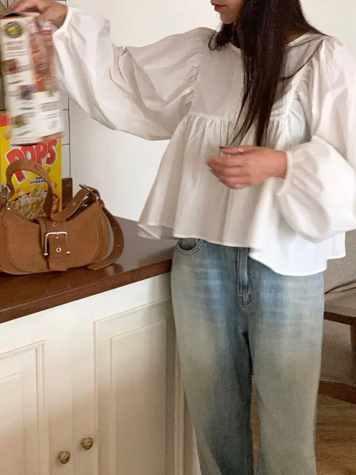 Sunder Market - Korean Women Fashion - #womensfashion - Balloon Shirring Blouse