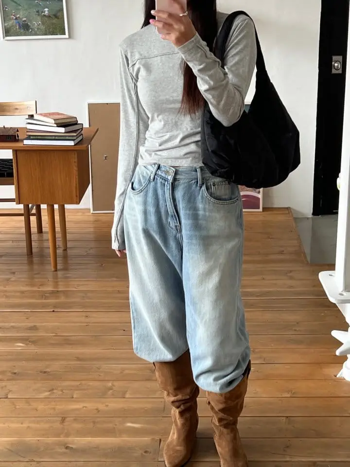Sunder Market - Korean Women Fashion - #womensfashion - Slit Modal Tee