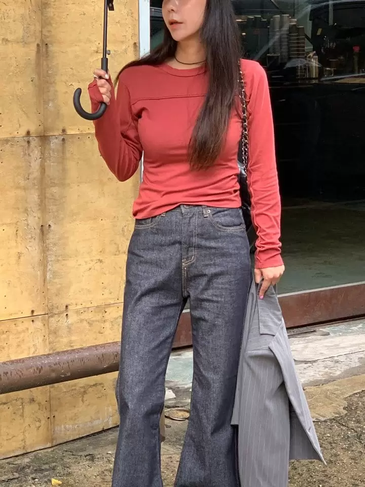 Sunder Market - Korean Women Fashion - #womensfashion - Slit Modal Tee - 7