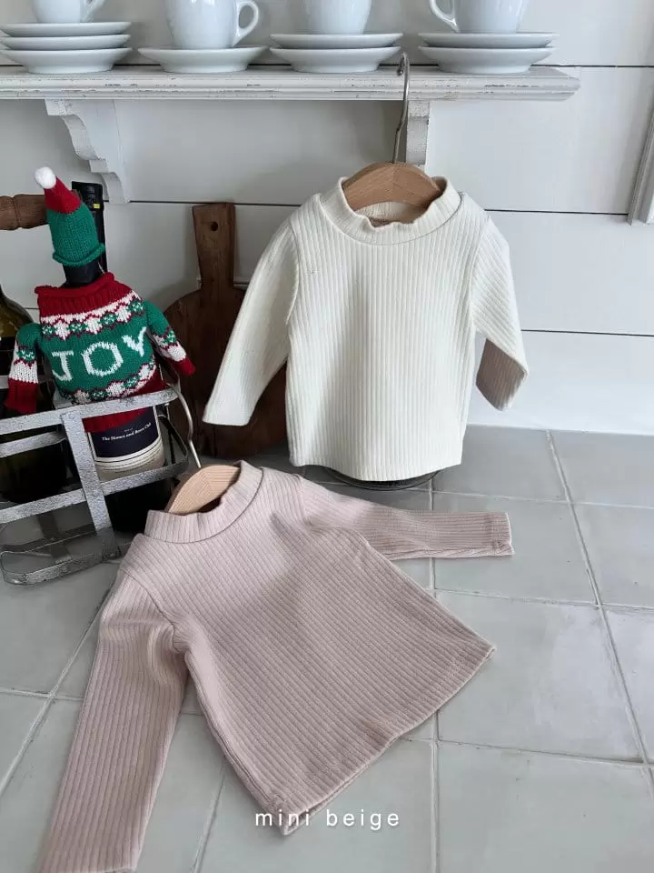 The Beige - Korean Baby Fashion - #babyboutique - Rib HAlf Turtleneck TEe