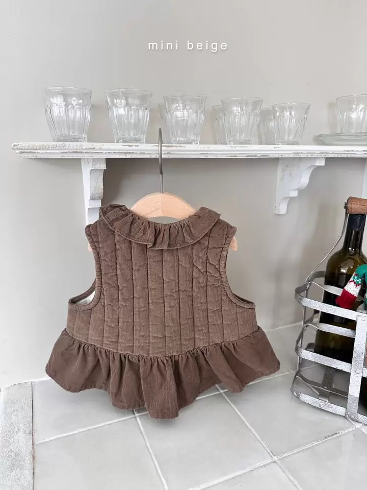 The Beige - Korean Baby Fashion - #babyfashion - Quilting Frill Vest - 2
