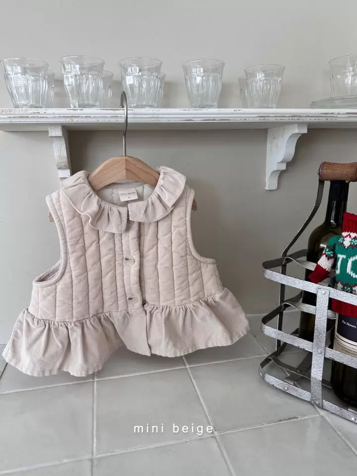 The Beige - Korean Baby Fashion - #babyfever - Quilting Frill Vest - 3