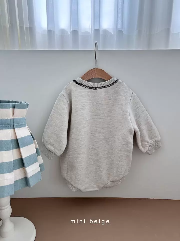 The Beige - Korean Baby Fashion - #babygirlfashion - Terry Piping Bodysuit - 3