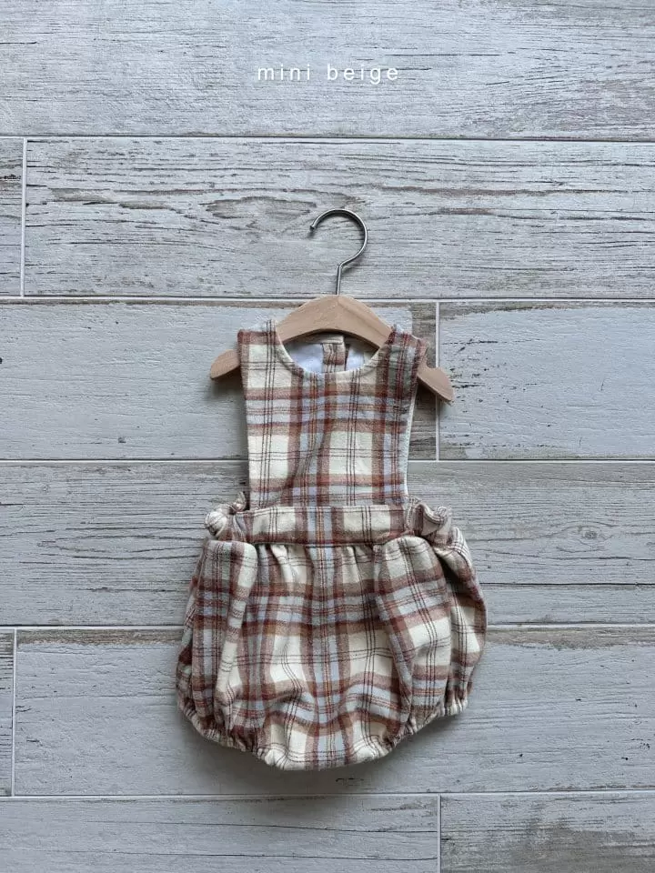 The Beige - Korean Baby Fashion - #babylifestyle - Check Dungarees Bloomer - 3