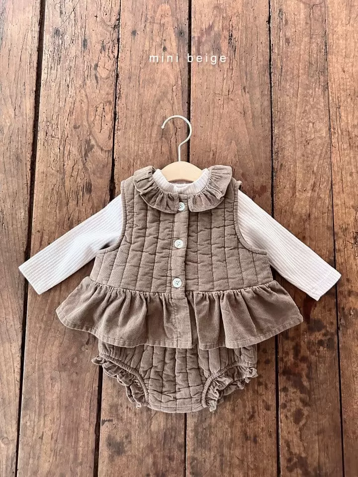 The Beige - Korean Baby Fashion - #babyoninstagram - Quilting Frill Vest - 6