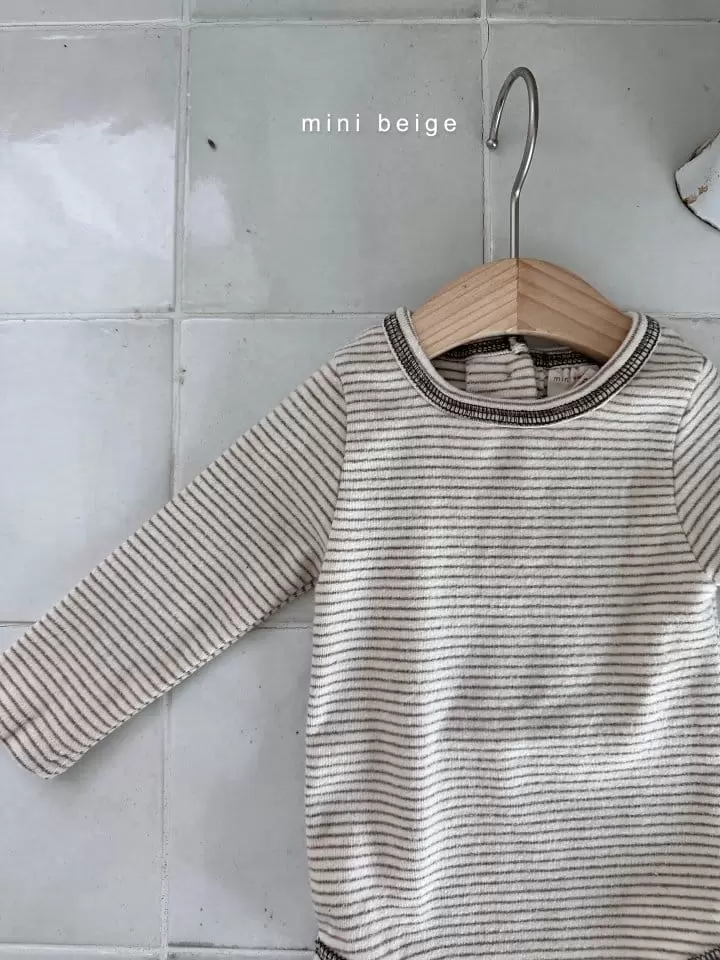 The Beige - Korean Baby Fashion - #babyootd - Stripes Bodysuit - 4