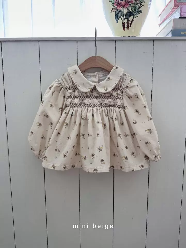 The Beige - Korean Baby Fashion - #babyoutfit - Collar Smocked Blouse - 4