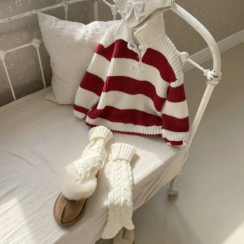 Urban Rabbit - Korean Children Fashion - #kidsstore - Knit Collar Ling Tee - 7