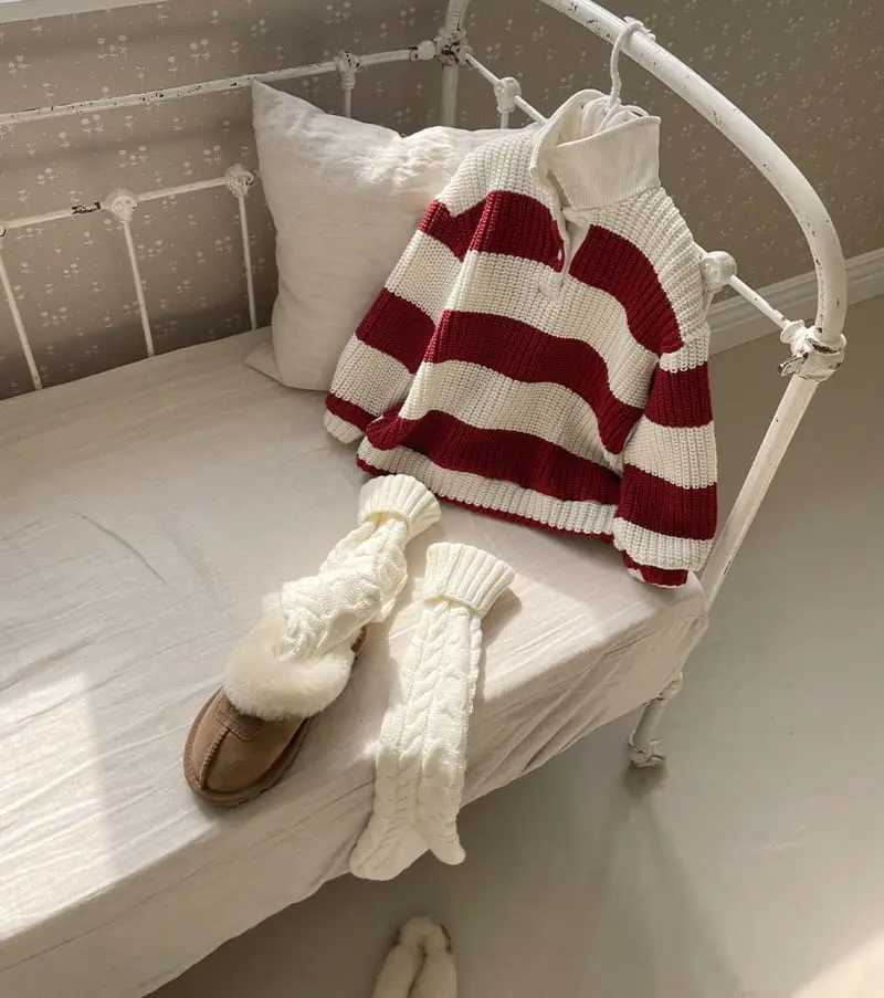Urban Rabbit - Korean Children Fashion - #kidzfashiontrend - Knit Collar Ling Tee - 8