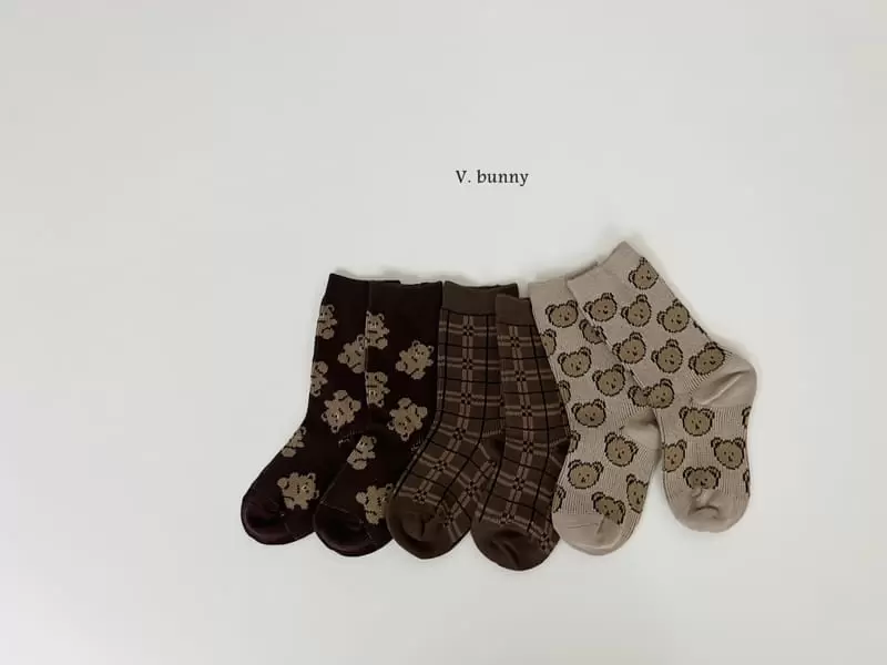 V Bunny - Korean Children Fashion - #Kfashion4kids - Two Bear Socks Set - 3