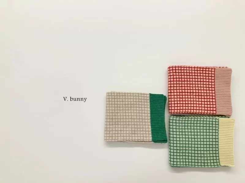 V Bunny - Korean Children Fashion - #fashionkids - Check Color Muffker
