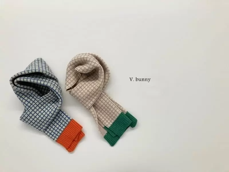 V Bunny - Korean Children Fashion - #kidsstore - Check Color Muffker - 4