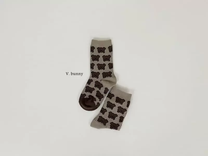 V Bunny - Korean Children Fashion - #littlefashionista - House Socks Set - 5