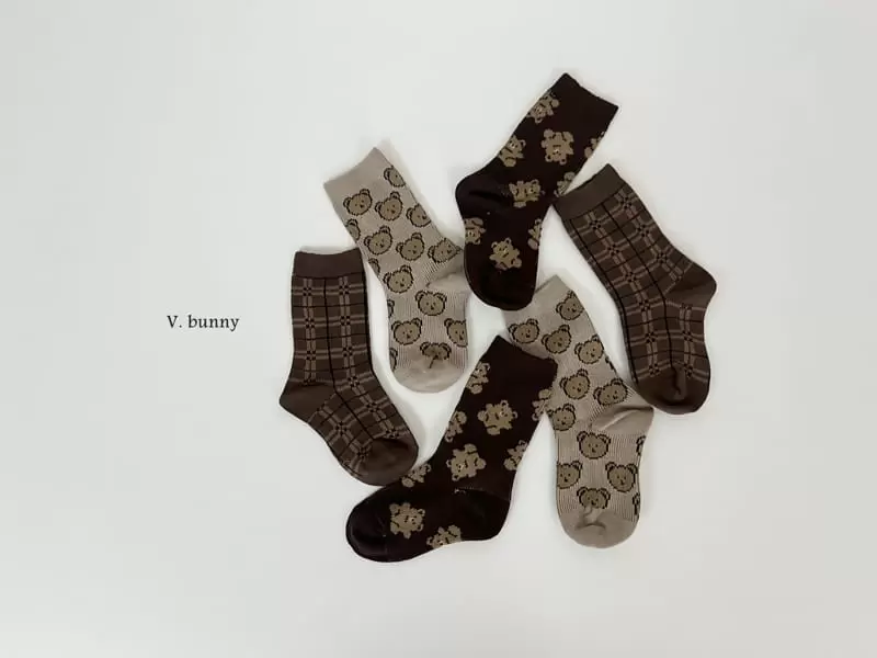V Bunny - Korean Children Fashion - #Kfashion4kids - Two Bear Socks Set - 4