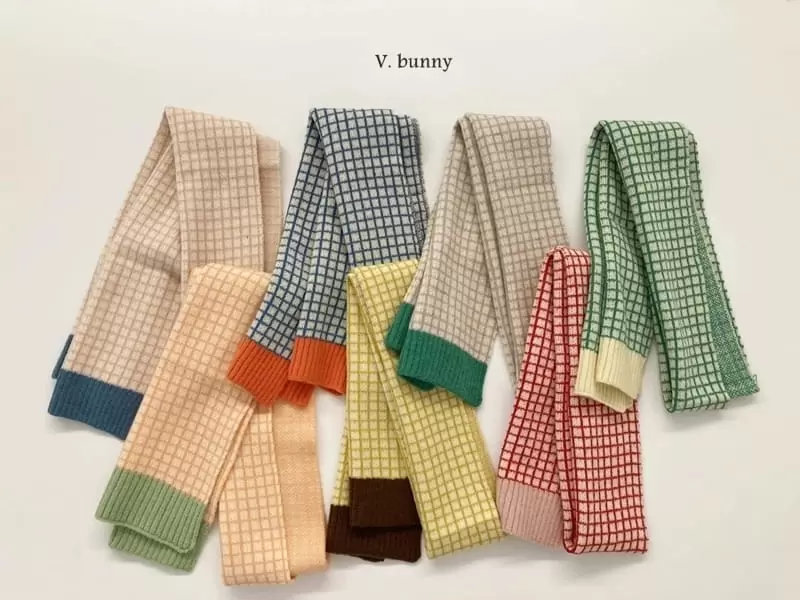 V Bunny - Korean Children Fashion - #littlefashionista - Check Color Muffker - 6