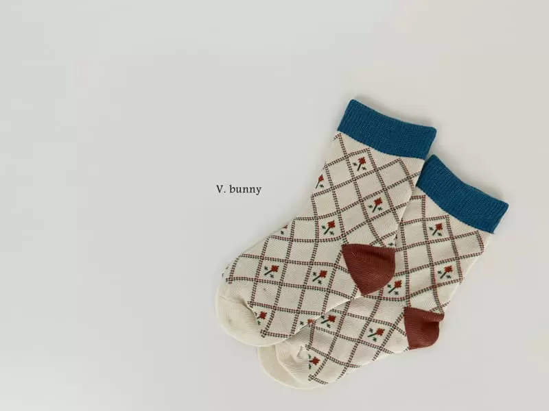 V Bunny - Korean Children Fashion - #todddlerfashion - Roes Flower Socks Set - 7