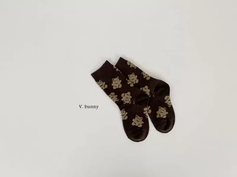 V Bunny - Korean Children Fashion - #toddlerclothing - Two Bear Socks Set - 9