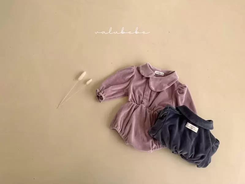 Valu Bebe - Korean Baby Fashion - #babyfashion - Circle Collar Veloure Bodysuit - 6