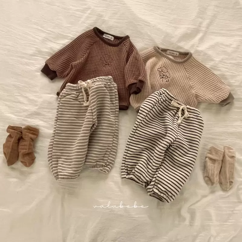 Valu Bebe - Korean Baby Fashion - #babyfever - Waffle Embrodiery Tee - 9