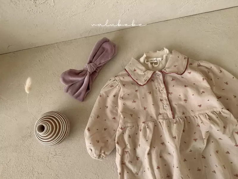 Valu Bebe - Korean Baby Fashion - #babyfashion - Rosie Corduroy Flower Bodysuit - 4