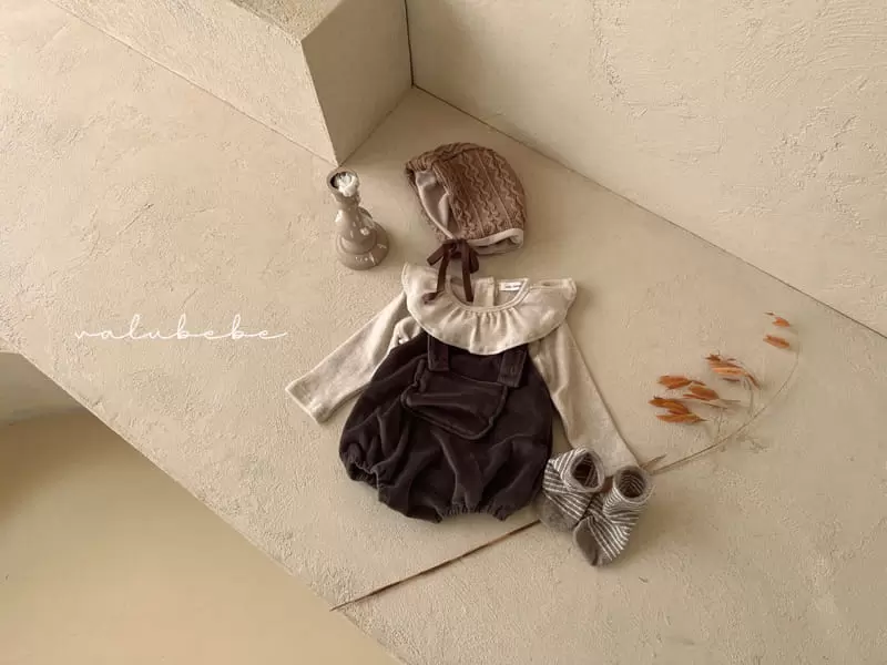 Valu Bebe - Korean Baby Fashion - #babylifestyle - Veloure Dungarees Bodysuit - 3