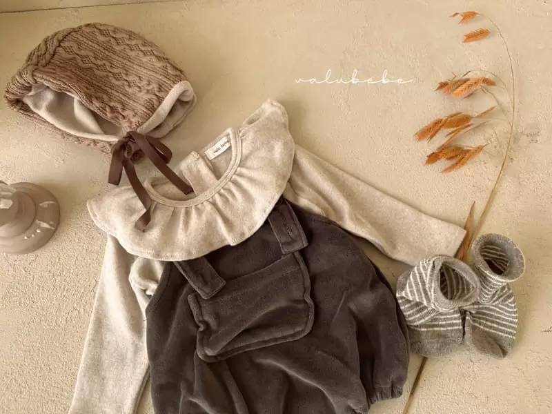 Valu Bebe - Korean Baby Fashion - #babylifestyle - Veloure Dungarees Bodysuit - 4