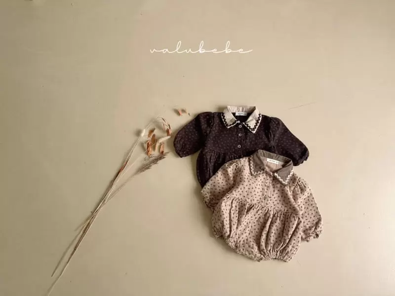 Valu Bebe - Korean Baby Fashion - #babyootd - Lyn Collar Flower Bodysuit - 5