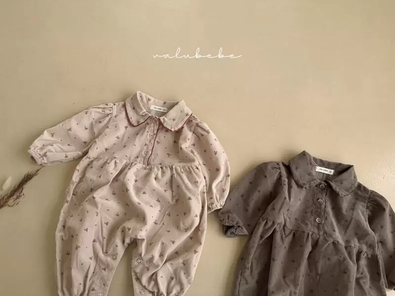Valu Bebe - Korean Baby Fashion - #babyoutfit - Rosie Corduroy Flower Bodysuit - 9