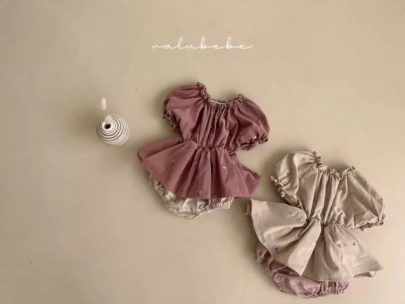 Valu Bebe - Korean Baby Fashion - #babyoutfit - Flower Embroidery Layered Bodysuit - 2