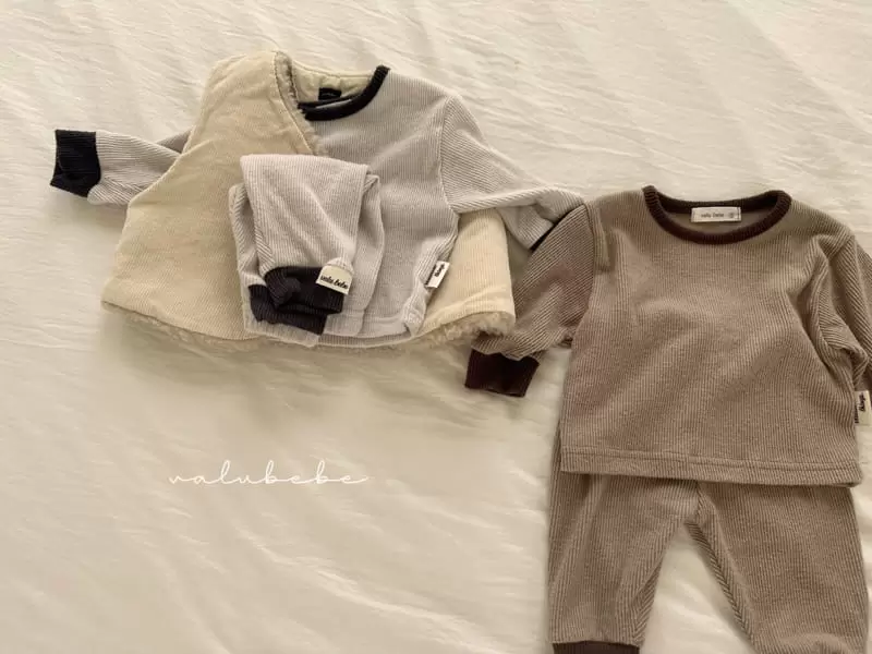Valu Bebe - Korean Baby Fashion - #babyoutfit - Basic Rib Top Bottom Set - 9