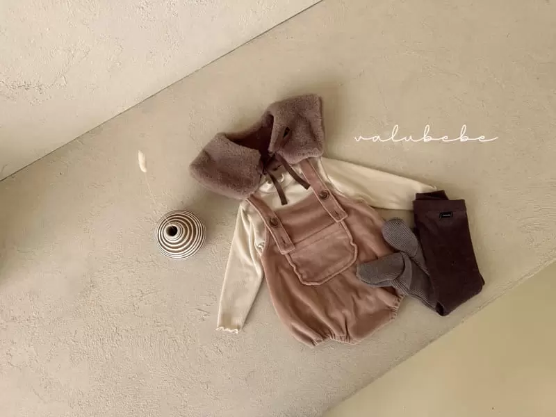 Valu Bebe - Korean Baby Fashion - #onlinebabyboutique - Veloure Dungarees Bodysuit - 9