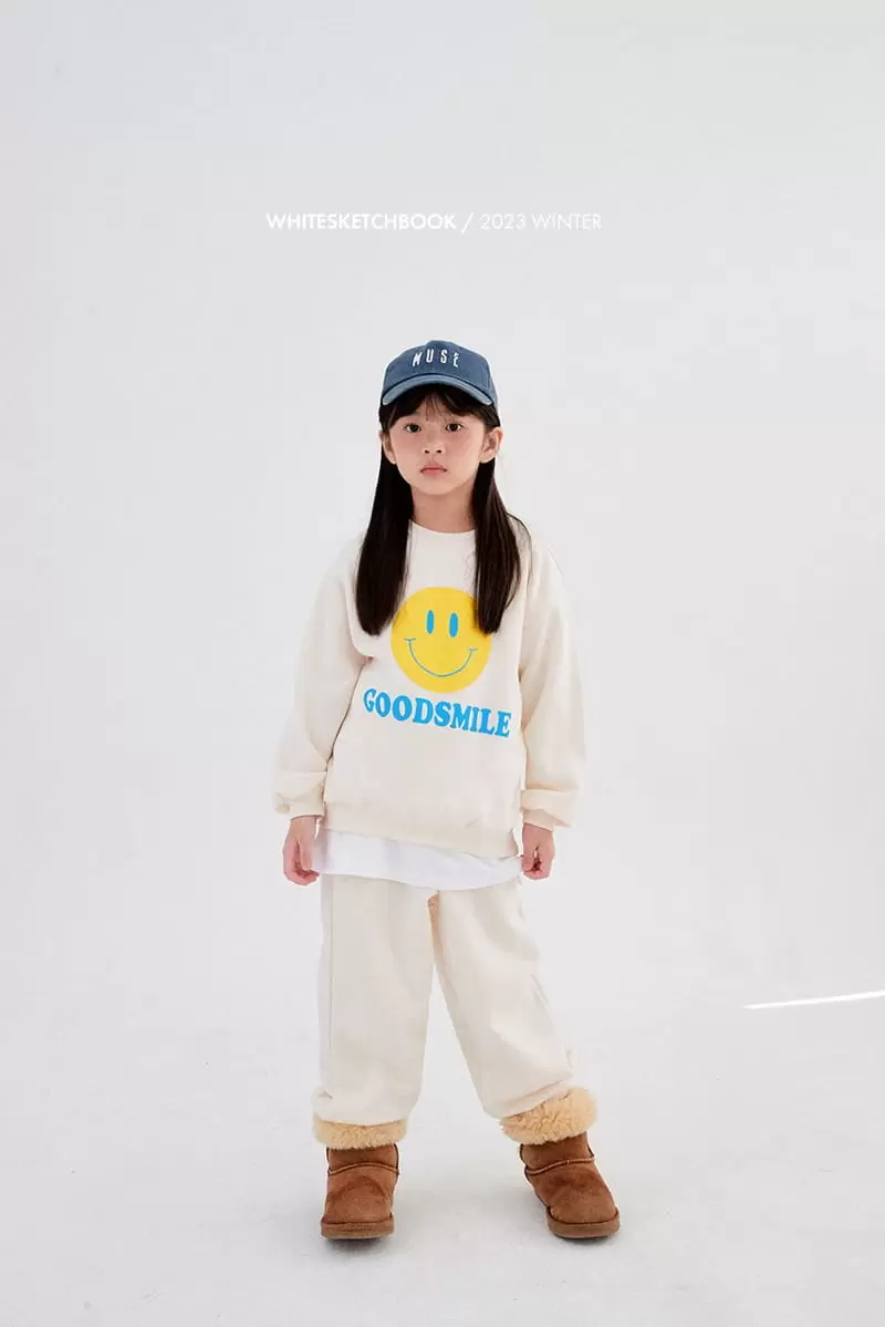Whitesketchbook - Korean Children Fashion - #childofig - Good Smile Fleece Top Bottom Set - 8