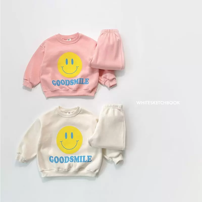 Whitesketchbook - Korean Children Fashion - #designkidswear - Good Smile Fleece Top Bottom Set - 10