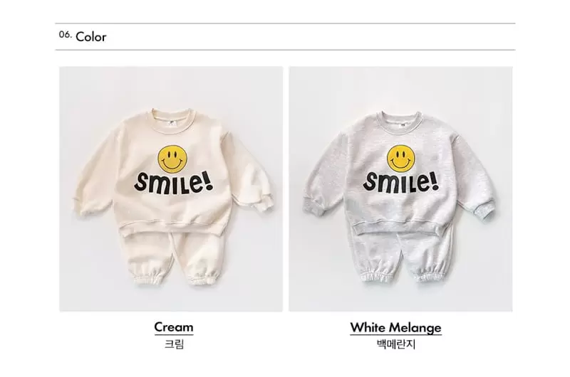 Whitesketchbook - Korean Children Fashion - #designkidswear - Smile Fleece Top Bottom Set