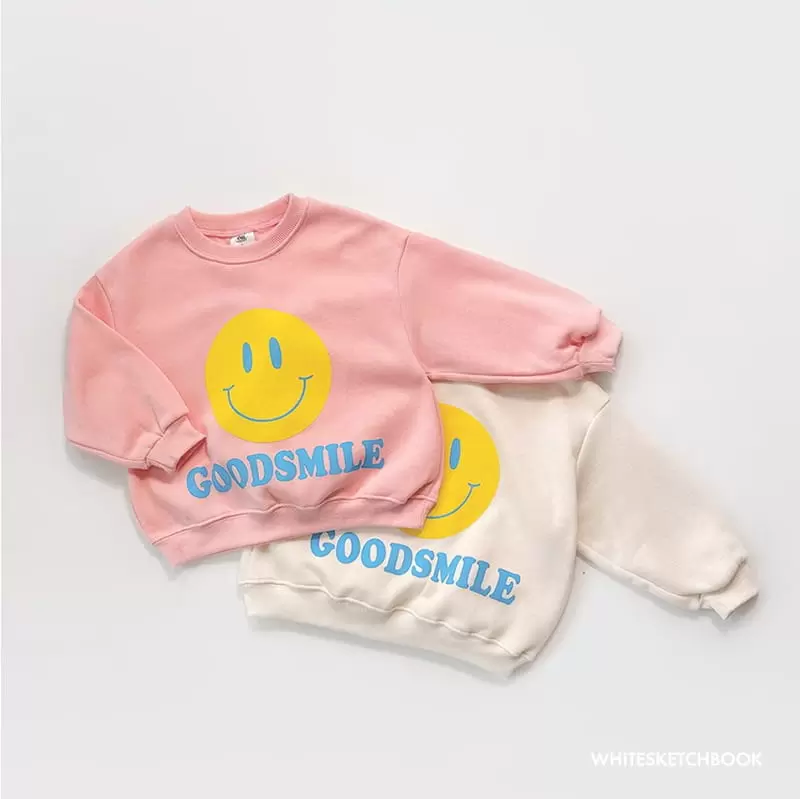 Whitesketchbook - Korean Children Fashion - #discoveringself - Good Smile Fleece Top Bottom Set - 11