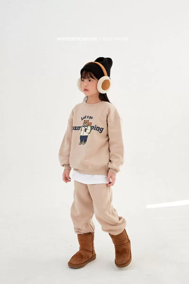 Whitesketchbook - Korean Children Fashion - #discoveringself - Camping Bear Fleece Top Bottom Set - 4