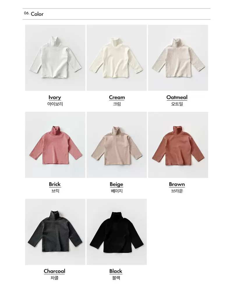 Whitesketchbook - Korean Children Fashion - #kidsshorts - Cotton Candy Turtleneck Tee