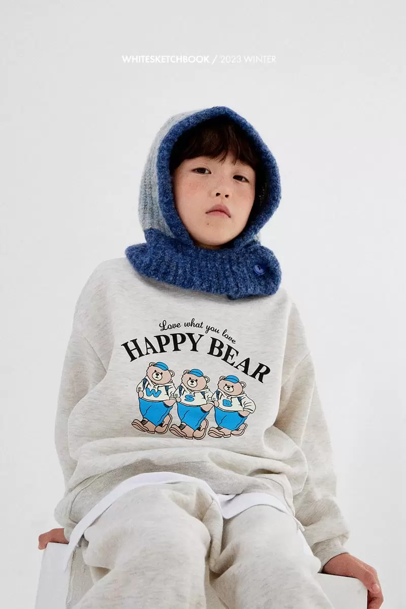 Whitesketchbook - Korean Children Fashion - #kidsstore - Happy Bear Fleece Top Bottom Set - 7