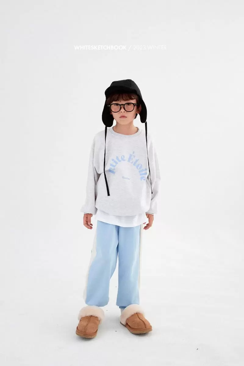Whitesketchbook - Korean Children Fashion - #kidsshorts - Petit Fleece Top Bottom Set - 4