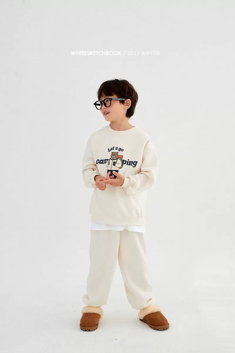 Whitesketchbook - Korean Children Fashion - #kidzfashiontrend - Camping Bear Fleece Top Bottom Set - 7