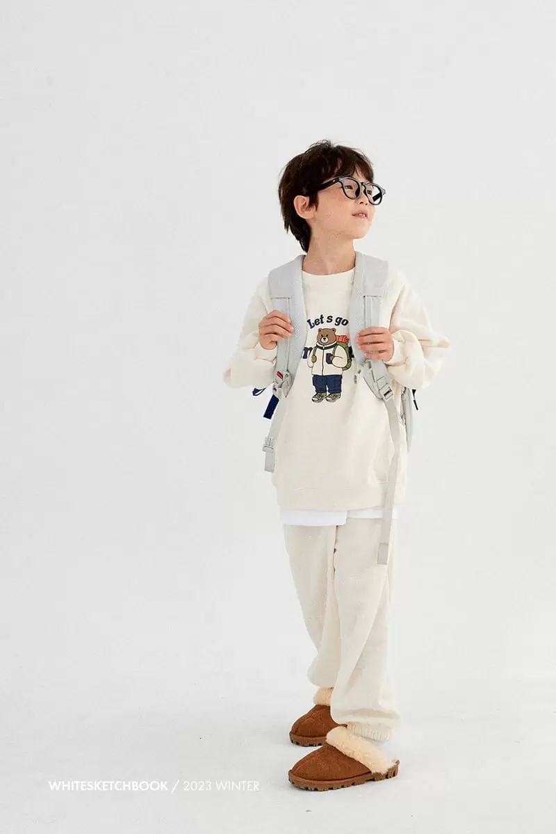 Whitesketchbook - Korean Children Fashion - #littlefashionista - Camping Bear Fleece Top Bottom Set - 9
